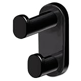 Safco Wall Mount Coat Double Hook, Black, (4223BL)