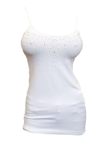Womens White Thin Strap Long Cami by eVogues (via All Style Mall)