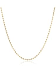 14k Gold 1.8mm Ball Bead Chain Necklace, 16"