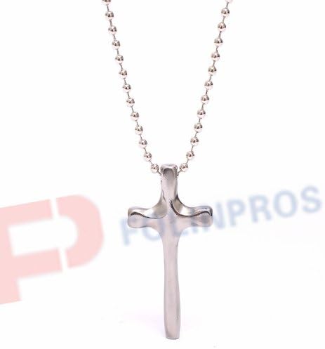 FOLINPROS Handmade Pure Titanium Alloy Cross Heart Necklace Pendant