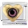 Heart February Birthstone Italian Charm