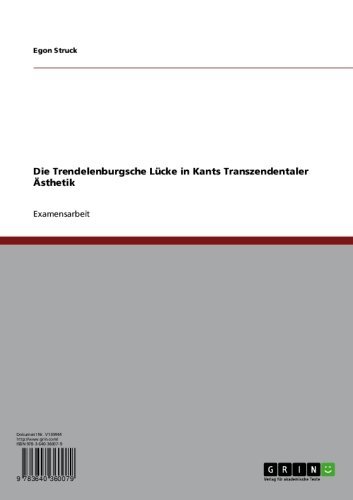 Die Trendelenburgsche Lücke in Kants Transzendentaler Ästhetik (German Edition)