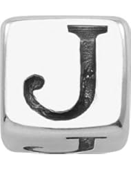 Persona Sterling Silver Sterling Silver Initial "J" Charm fits Pandora, Troll & Chamilia European Charm Bracelets