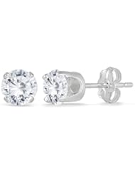 3/4 Carat TW Round Solitaire Diamond Stud Earrings in .925 Sterling Silver