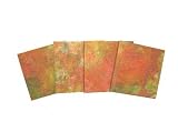 Review ArtisanStreet  / ArtisanStreets Lime Green, Orange & Copper Marbled Natural Fiber Paper Coasters. Set of 4. Hand Crafted from Wood & Natural Fiber Paper. Sealed & Stain Resistant. Limited Edition.