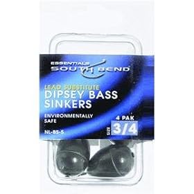 South Bend N-LBS-8-X EcoWeights NonLead Dipsey Bass Cast Sinker (Black)