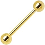Tongue Ring Gold Anodized Titanium Straight Barbell Surgical Steel 14 Gauge 5 8