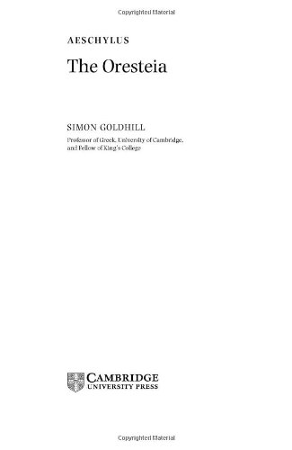Aeschylus: The Oresteia (Landmarks of World Literature (New))