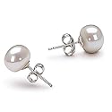 PearlsOnly White 7-8mm AA Freshwater Pearl Earring Set