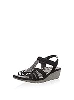 Rieker Sandalias de cuña (Negro)