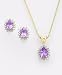 18k Gold Over Sterling Silver Amethyst & Diamond Accent Set