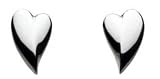 Kit Heath 40FTHP Ladies Plain Edged Heart Stud Earrings