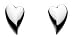 Kit Heath 40FTHP Ladies Plain Edged Heart Stud Earrings