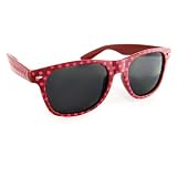 Blues Brothers Wayfarer Dark Black Sun Glasses Brown & Pink Dots