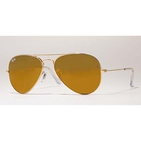 Ray Ban RB3025 Aviator Large Metal W3276 Sunglasses Gold Frame With Gold Mirror Lens Size 58-14-135