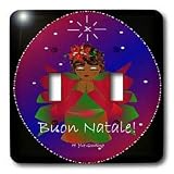 Yves Creations African-American Angels - African-American Christmas Angel Baby Girl Praying With Buon Natale Text - Light Switch Covers - double toggle switch