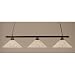 Billiard 3 Light Square Bar Pendant with Italian Ice Glass Shade