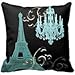 Decors Teal Chandelier Vintage Paris Decor Pillow Case, 16 x 16 Inch
