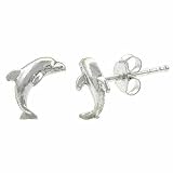 Sterling Silver Small Sea Mini Dolphin Stud Kid Junior Earrings