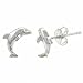 Sterling Silver Small Sea Mini Dolphin Stud Kid Junior Earrings