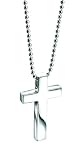 Fred Bennett Mens P1212 Plain Silver Cross Pendant on Ball Chain Length 51cm