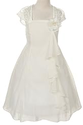 Chiffon Tea Length Lace-Up Open-Back  Dress With a Sash 