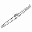 Sparkling Round Cut Diamonds, 14Kt. White Gold. Diamond Square Bangle Bracelet