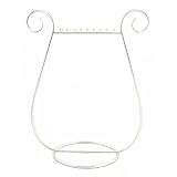 NECKLACE DISPLAY / HOLDER - HARP SHAPE - 18 HOOKS ~ SILVER METAL