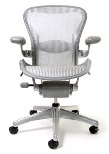 Aeron Chair - Highly Adjustable Titanium Frame - Glacier Classic (Large) by Herman Miller 