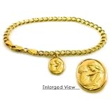14kt Gold Link Bracelet Charm - 7 Depicting Mother Holding Child