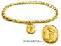 14kt Gold Link Bracelet Charm - 7" Depicting Mother Holding Child