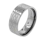 8mm Wide Mens Titanium Etched Celtic Knot Pattern Wedding Band Ring (Size 8,9,10,11,12,13)
