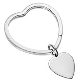 Sterling Silver Split Key Ring with Heart Tag - B0000W37U8
