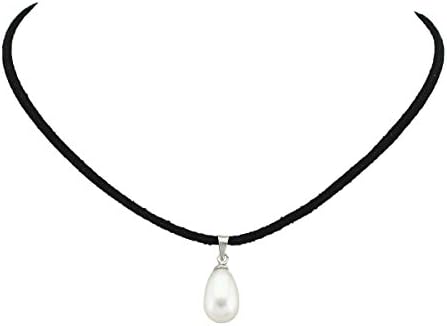 New Suede Cord Classic Necklace with One Single Pendant Choker Necklace for Women 14'' Black