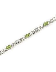 14kt Yellow Gold Oval Peridot and Diamond Bracelet