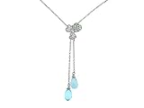 9ct White Gold Blue Topaz & Diamond Necklace
