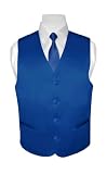 BOY'S Solid ROYAL BLUE Color Dress Vest NeckTie Set
