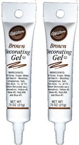 Brown Frosting Cake Decorations - Two (2) MESSAGE & DETAIL Decorating Gel - Brown by Wilton - The PartyWorks