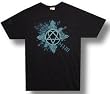 HIM - Blue Logo - Black 30 Singles Ringspun Cotton T-Shirt