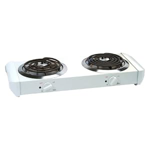 Maxi-Matic EDB-302 Elite Cuisine 1000-Watts Double Burner Hot Plate, White by Maximatic