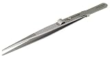 Grobet 57142 LR Slide Lock Tweezers with Sharp Points and Matt Finish