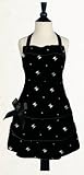 Sin in Linen Black Skull and Crossbones Kitchen Apron