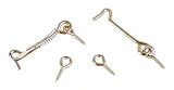 2-Piece Gate Hook and Eye Set - Regular and Spring-Loaded Safety Latch