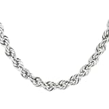 Karat Platinum Diamond-Cut 2.1mm Rope Chain Necklace, 18