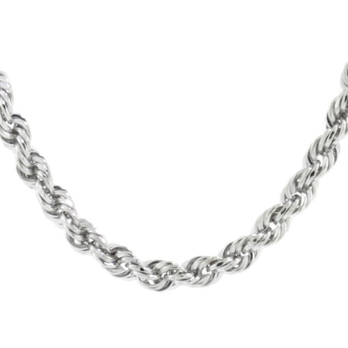 Karat Platinum Diamond-Cut 2.1mm Rope Chain Necklace, 18