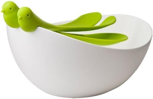 Sparrow Salad Bowl and Serving Spoons by New Arriva
