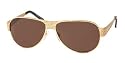 PRADA SPR53I 5AK-8C1 SHINY GOLD TITANIUM AVIATOR SUNGLASSES