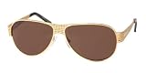 PRADA SPR53I 5AK-8C1 SHINY GOLD TITANIUM AVIATOR SUNGLASSES by Luxottica