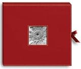 Pioneer 13 Inch by 14-1/2 Inch Sewn Leatherette D-Ring Scrapbook Box, Red