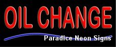Buy Oil Change Neon Sign 13 x 32 by Paradice Neon Signs